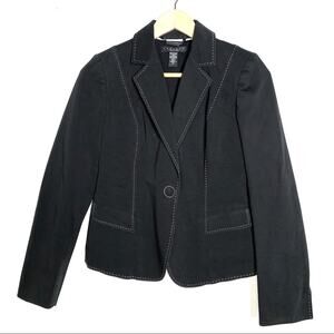 Laundry black blazer suit jacket with white stitching size 4